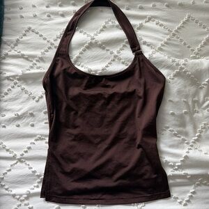SHEIN Chocolate Halter Tank Top